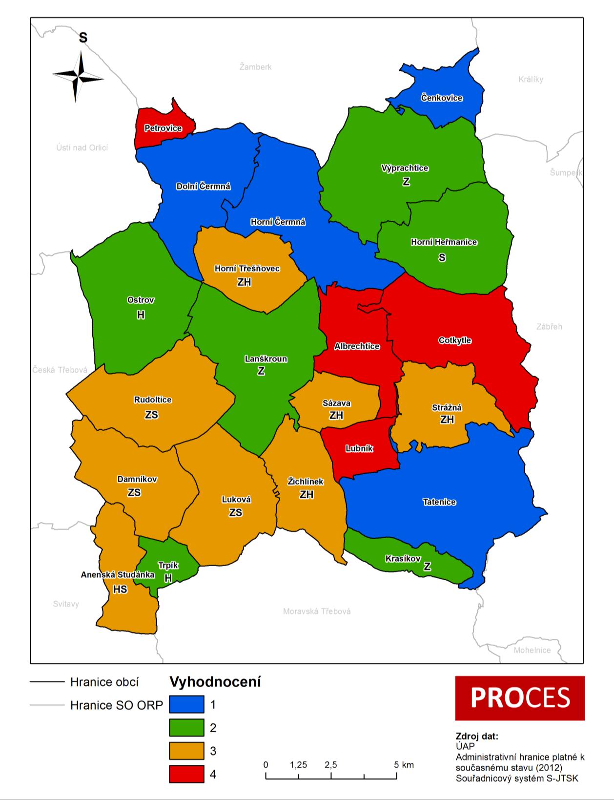 Vztah území podle vyhodnocení vyváženosti