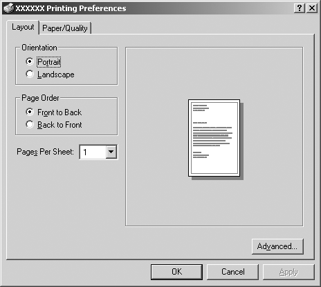 2. Klepněte pravým tlačítkem na ikonu tiskárny a klepněte na volbu Printing Preferences (Předvolby tisku) (Windows XP nebo 2000) 