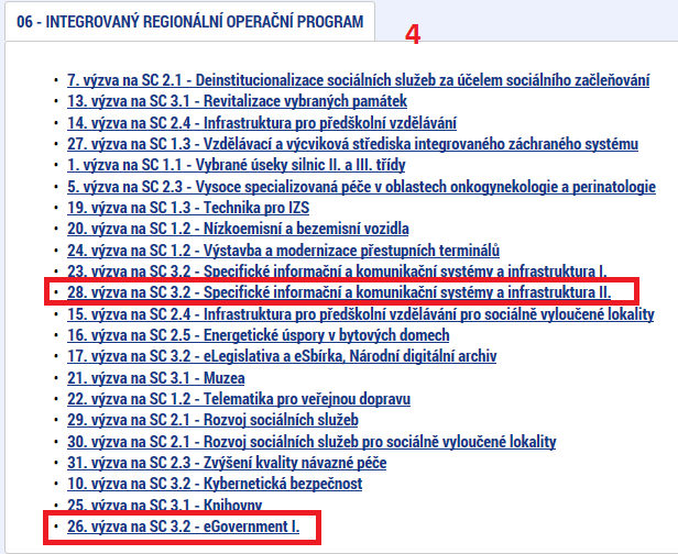 vytvořte nový formulář CBA do konkrétní výzvy (body 1-4 na