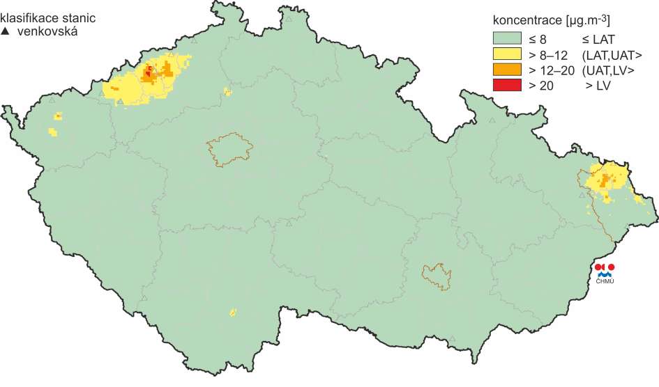 3.5.4. Imisní koncentrace SO 2 rozložení koncentrací Obrázek 21 - Pole 4.