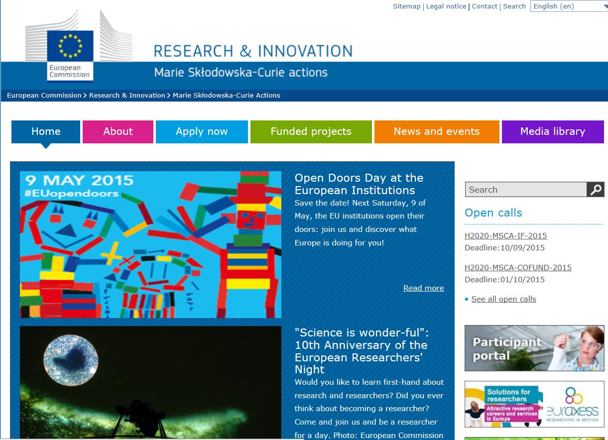 eu/research/mariecurieactions optimální rozvoj lidských zdrojů ve VaV v Evropě,