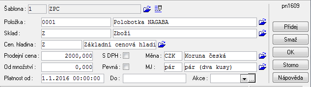 4 Zásoby_Cenové hladiny Roletka pro výběr dle položky dle různých hledisek Význam tlačítek o Tlačítko Aplikace Lze odtud spouštět některé číselníky a aplikace, které jsou důležité pro