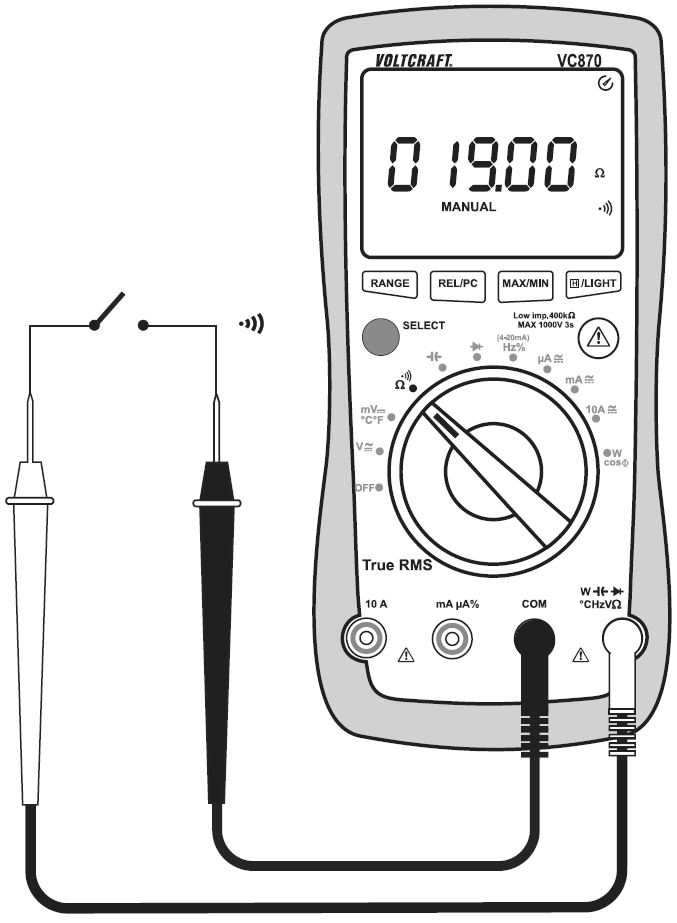 e) Testování diod Při testování diod zajistěte, aby dioda nebo obvod, do kterého je dioda zapojena, byla (byl) bezpodmínečně bez elektrického napětí.