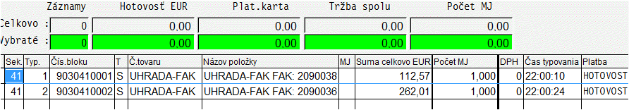 Zápis o predaji je vykonaný aj do databáze Predaj služieb v module PROLEM.