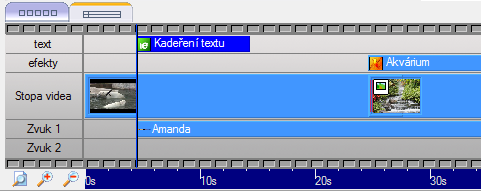 4.2.8 1. Vkládání zvukového souboru Úprava videa V případě dvou zvukových stop můžete v Nero Vision umístit i několik zvukových souborů na sebe.