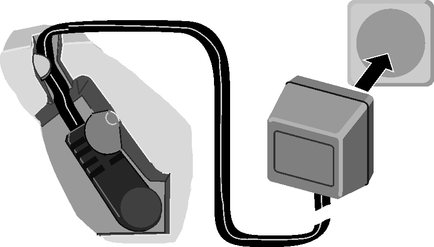 Příprava telefonu Připojení základnové stanice Drážka pro uchycení telefonního kabelu Telefonní zásuvka Spodní strana základnové stanice (zvětšený výřez) 1.