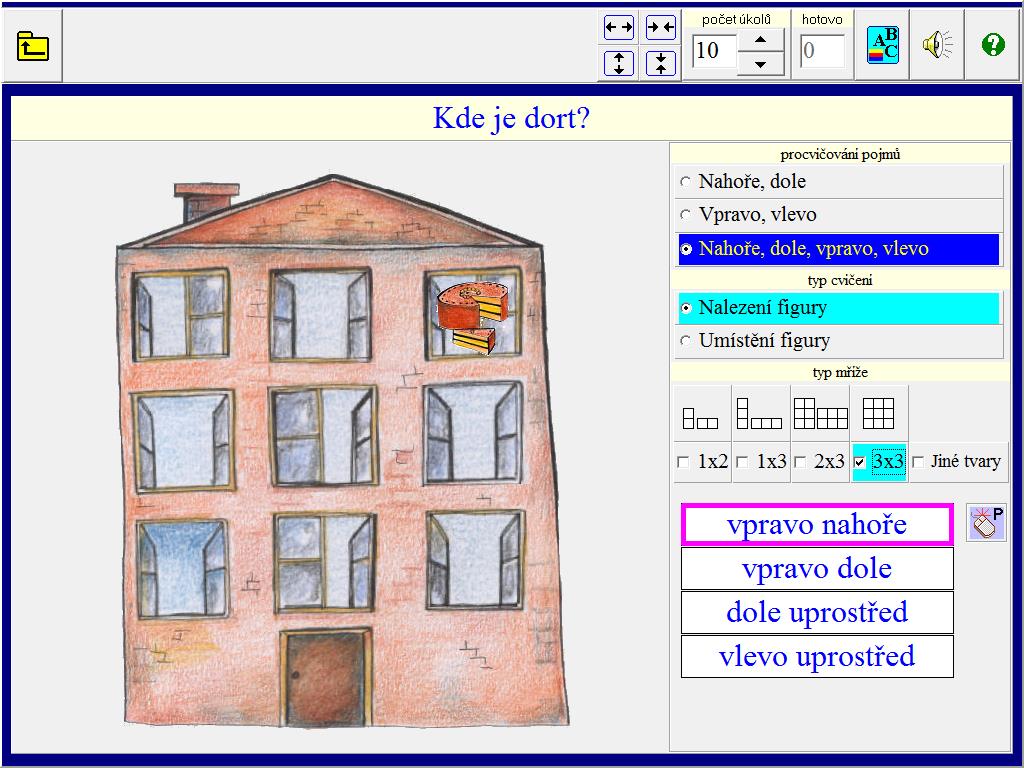 obr.1.1.3: ukázka cvičení "Nahoře, dole, vpravo, vlevo" 1.2.