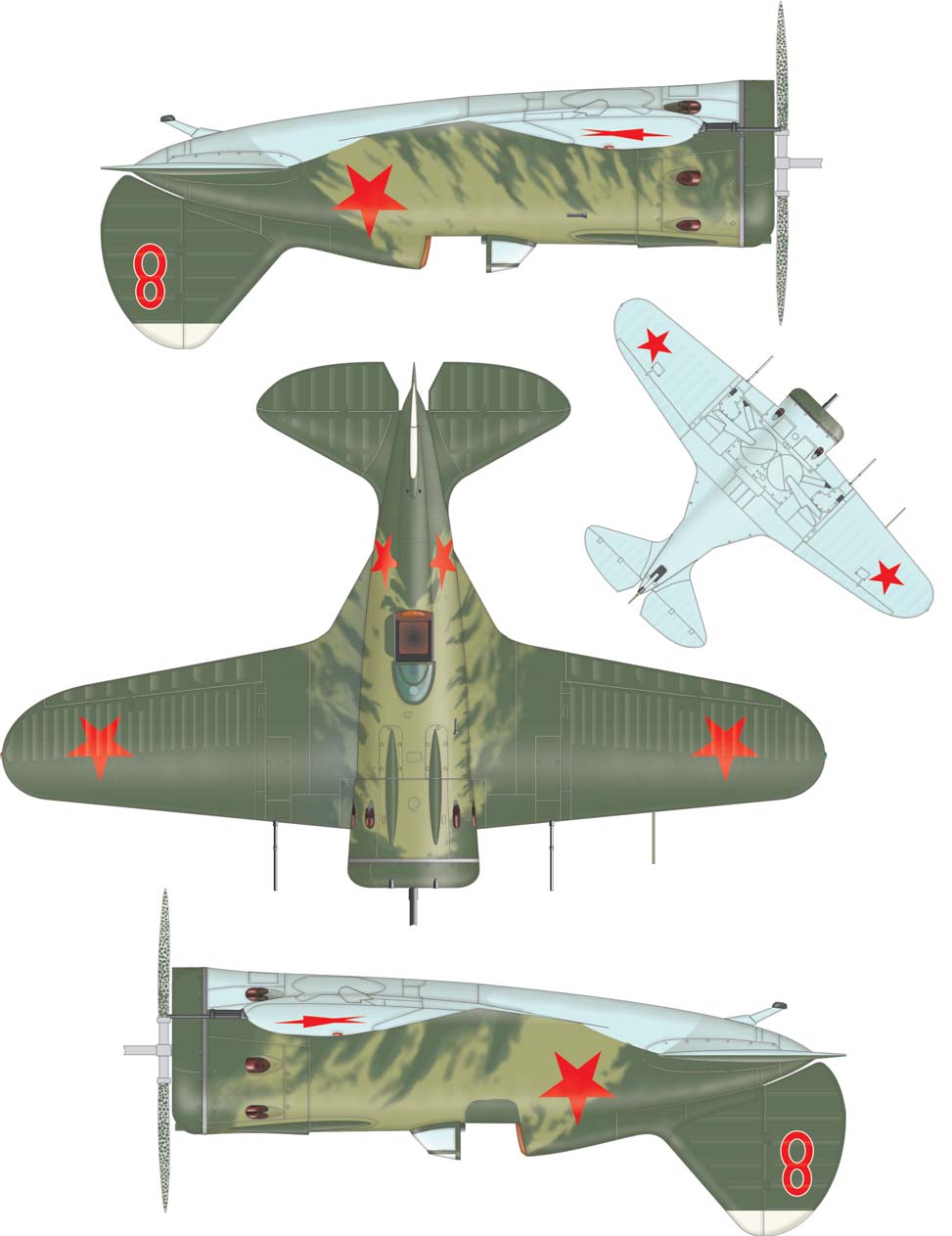 C I-16 Type 17, 191st IAP, 1st. Lt. Gennadiy S. Zhuikov, Summer 1941 This mount was flown by 1st Lt. Gennadiy S. Zhuikov, member of 191st IAP (Fighter Air Regiment).