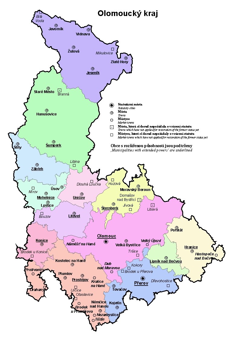 dotazníky v oblasti Olomouckého kraje (viz. Obrázek 1), ve městech Šumperk, Mohelnice, Olomouc, Prostějov a jím přidružených obcí, v období od měsíce ledna 2014 do března 2014.