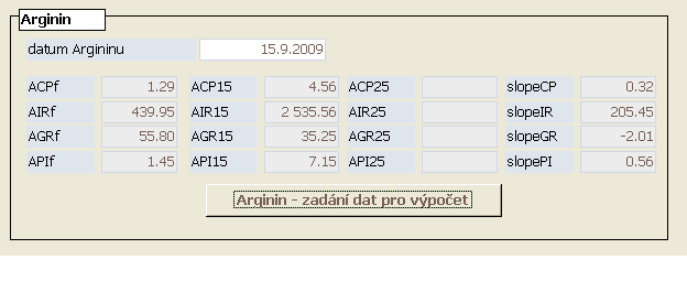 Po uzavření tabulky pro výpočet se vypočtené hodnoty zobrazí ve výsledkové tabulce,