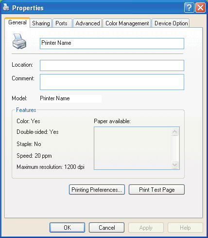 NASTAVENÍ Z OVLÁDACÍHO PANELU SYSTÉMU WINDOWS Pokud otevřete okno vlastností ovladače přímo ze systému Windows (ne z aplikace), poskytuje toto okno více možností nastavení.
