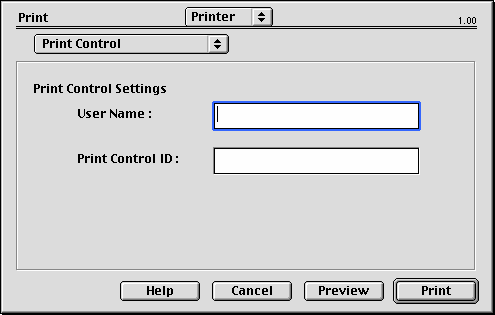 MOŽNOSTI TISKU ŘÍZENÍ TISKU Pokud pro správu tiskáren používáte software Windows Print Control Server, zadejte svoje