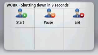 Zapnutí/vypnutí navigačního zařízení Při zapnutí zařízení TomTom PRO můžete být vyzváni, abyste nahlásili zahájení práce nebo ukončení přestávky.