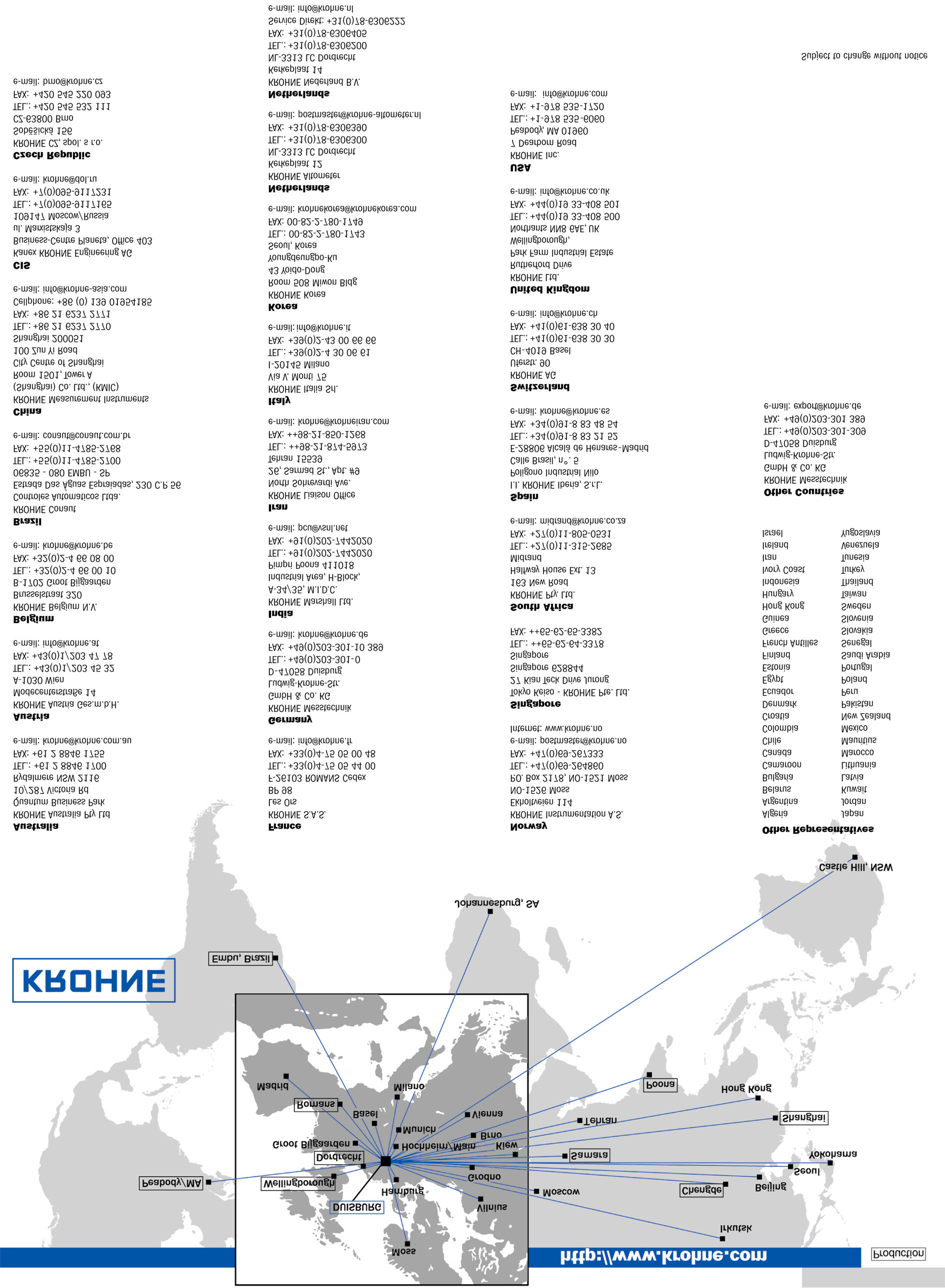 Kontakty v ČR: www.krohne.