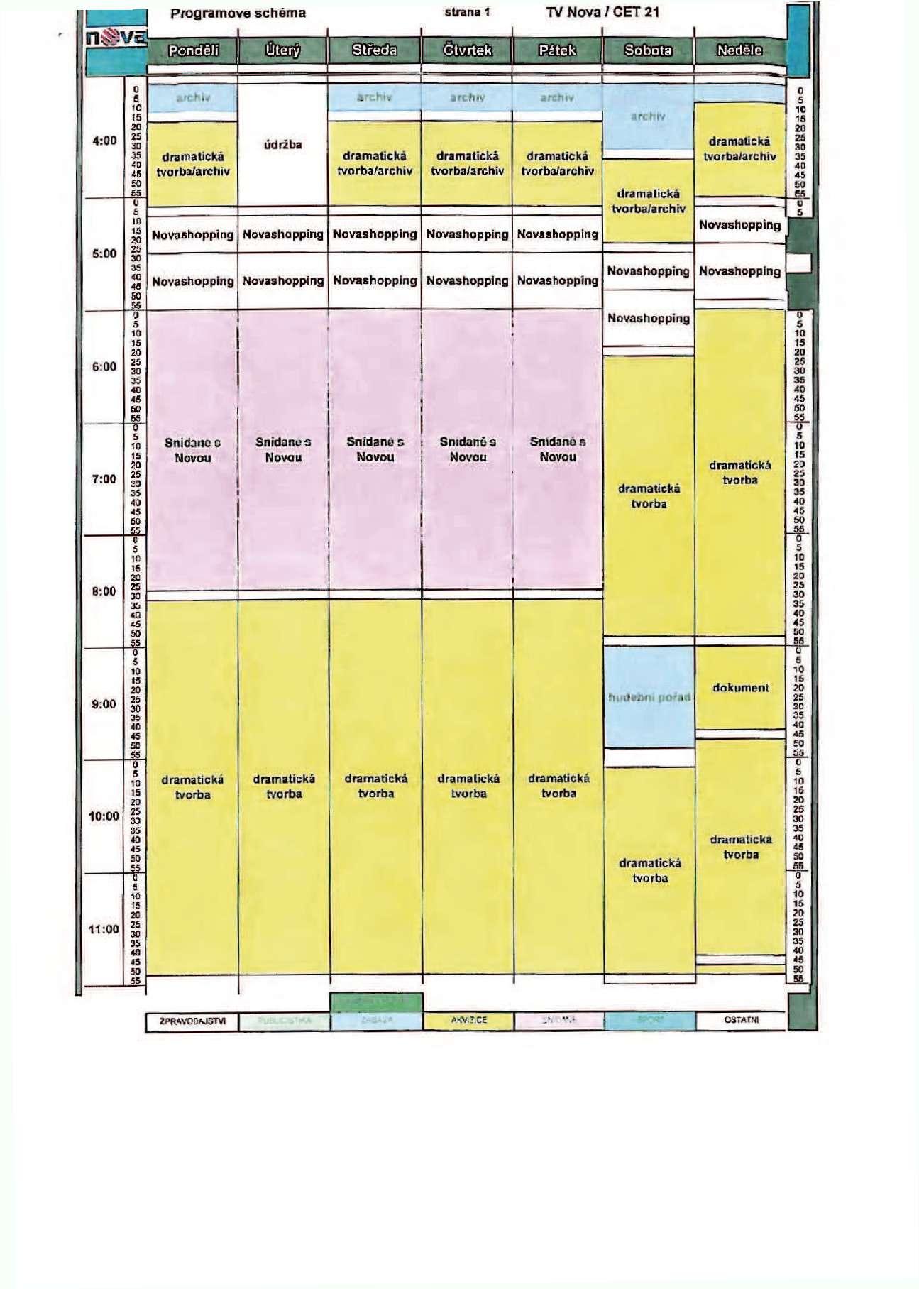 programové schéma strana 1 TV Nova / CET 21 ĚOLfeíH) archiv archiv 4: /archiv údržba /archiv /archiv /archiv Ivorbafarchiv : /archiv 6: 7: