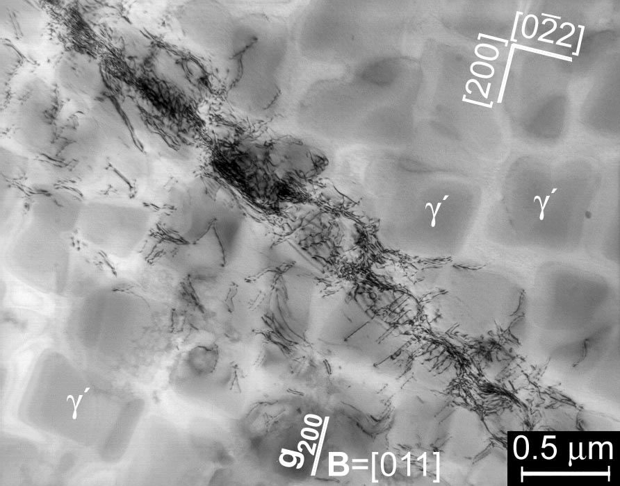 METAL 2007 (b) (a) Obr. 2. Mikrostruktura superslitin (a) ve světlém poli a (b) v tmavém poli (TEM). Fig. 2. Microstructure o superalloys (a) in bright ield and (b) in the dark ield (TEM). 2.2 Únavové zkoušky Zkoušky nízkocyklové únavy byly provedeny na válcových zkušebních tělesech se zesílenými konci pro upnutí (obr.