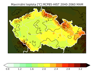 Maximální teplota vzrůst teplot je relativně větší v chladné části roku minimální regionální rozdíly v létě / MAM / JJA výsledky pro jednotlivé měsíce a sezóny ukazují na vzrůst teplot v rámci celého