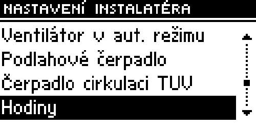 Návod k obsluze III.11. Podlahové čerpadlo Táto funkce umožňuje regulaci podlahového topení. Uživatel zvolí teplotu podlahového topení v rozsahu 30 o C 55 o C.