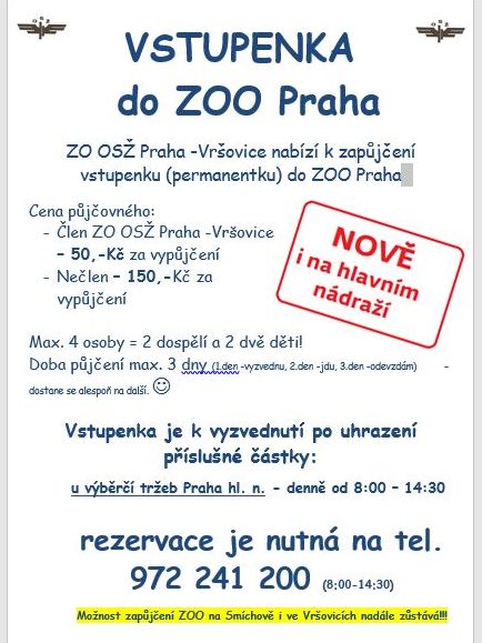 Permanentky do ZOO lze vyzvedout i na Hlavním nádraží