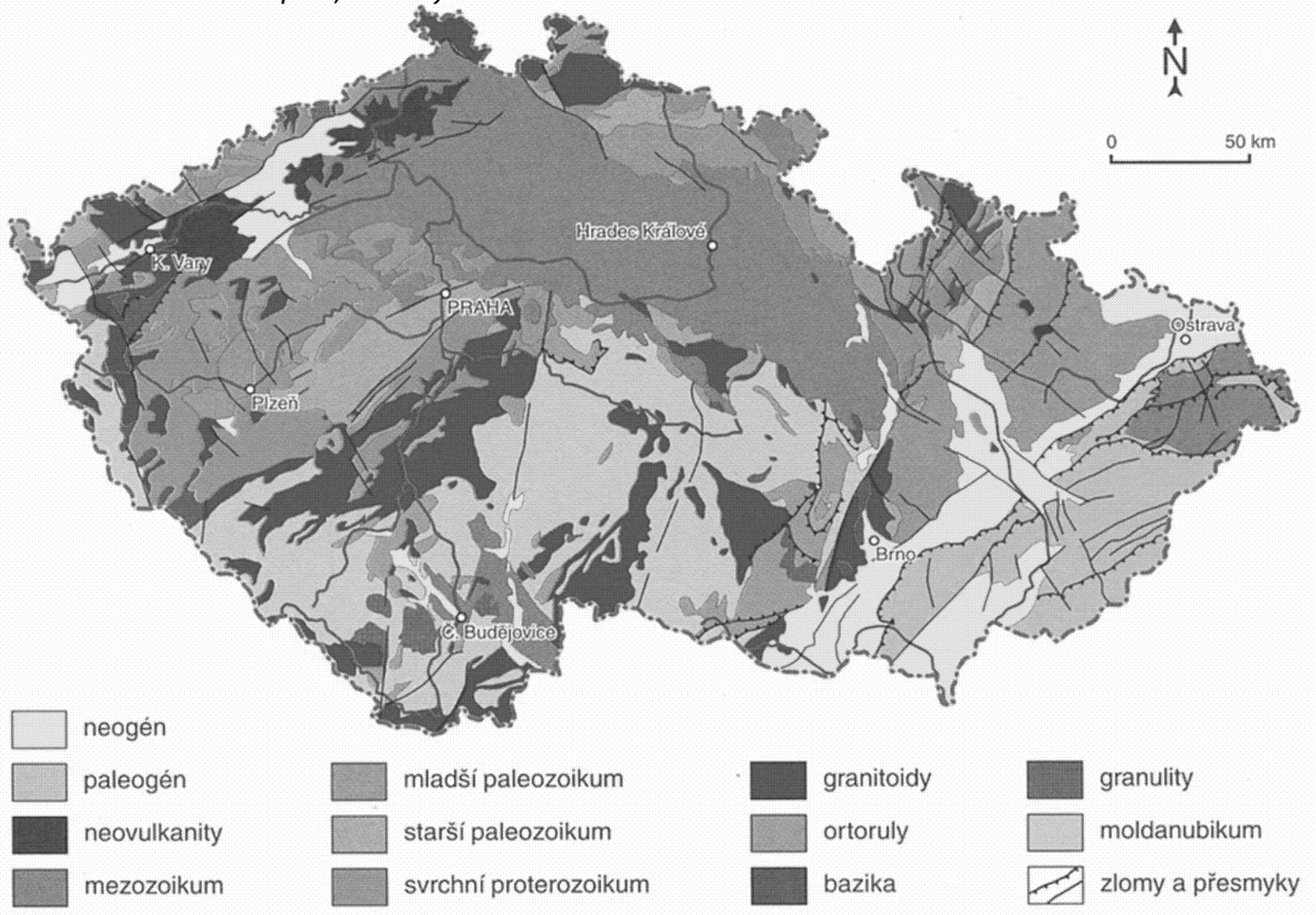 Schéma vývoje Západních Karpat v terciéru Regionalizace karpatské části ČR Karpatská oblast: 1. Flyšové pásmo 2. Karpatská předhlubeň 3.