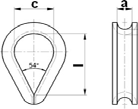 Ocelová lana, příslušenství / Wire ropes, accessories Očnice DIN 6545