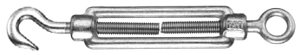 Napínáky, třmeny, závěsná oka / Turnbuckles, shackles, eye bolts Napínák DIN 1480 oko-hák / Turnbuckle DIN 1480 eye-hook Napínák DIN 1480 navařovací / Turnbuckle DIN 1480 with stubs materiál /