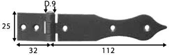 Závěsy, konzoly, podpěry / Hinges, brackets, supports Závěs stavební Z11 / Construction hinge Z11 materiál / material : ocel - černý galvanický pozink / steel black galvanized Kód rozměr viz.