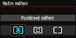 q Změna režimu měřenín K dispozici jsou tři způsoby (režimy měření), jak lze změřit jasu objektu. Za normálních okolností je doporučeno poměrové měření.