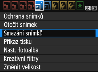 L Mazání snímků Nepotřebné snímky lze vybírat a vymazat jednotlivě nebo je možné vymazat více snímků v jedné dávce. Chráněné snímky (str. 225) nebudou vymazány. Snímek nelze po vymazání obnovit.