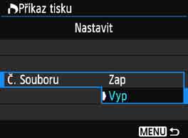 Na kartě [x1] vyberte položku [Příkaz tisku] a stiskněte tlačítko <0>. 2 Vyberte položku [Nastavit]. Vyberte položku [Nastavit] a stiskněte tlačítko <0>.