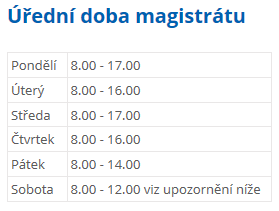 Prodlouže á úřed í doba min.