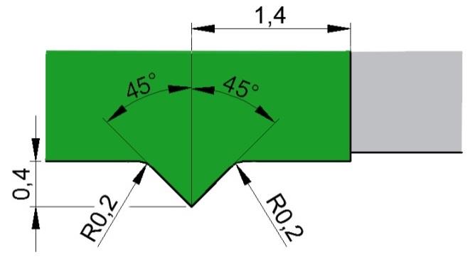 4.2 Technologické parametry 4.2.1 Návrh tlačné hrany Problematikou tvaru, rozměru a polohy tlačné hrany se zabývá kap. 3.7.2. Jelikož tloušťka řešené součásti je 2 mm bude postačovat jedna tlačná hrana, vytvořená na přidržovači.