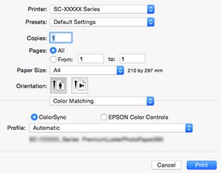 Tisk pomocí správy barev C Na obrazovce Printer Color Adjustment (Úprava barev tiskárnou) vyberte nastavení položky ICM Mode (Režim ICM).