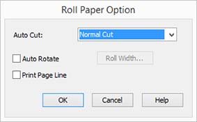 Možnosti tisku D Používáte-li nekonečný papír, klikněte na tlačítko Roll Paper Option (Možnost nekonečného papíru) a potom nastavte položku Auto Cut (Automatické odstřižení).