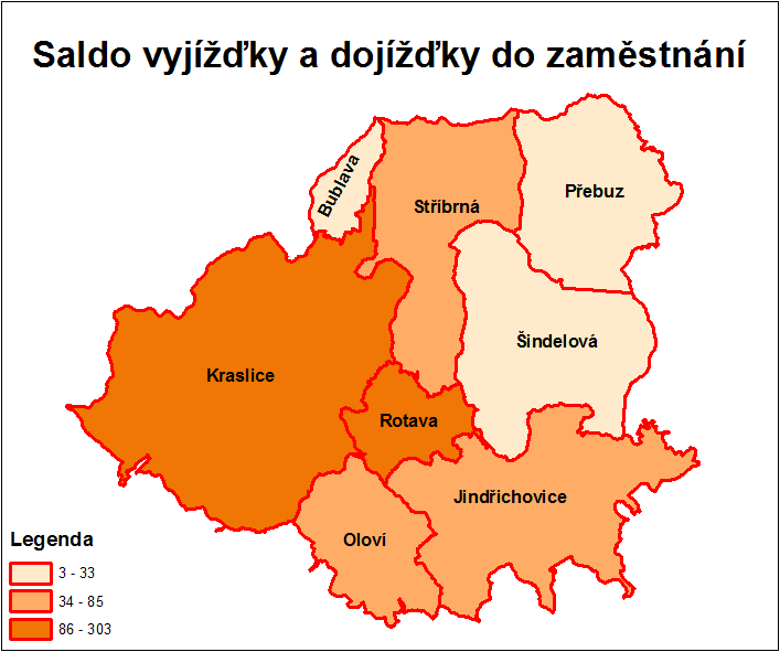 Saldo vyjížďky a dojížďky do zaměstnání obr. č. 67 zdroj: ČSÚ, datum: 28.12.2016 3.11.4.