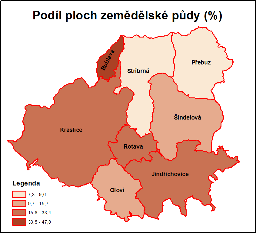 Podíl nezemědělských ploch obr. č. 27 zdroj: ČSÚ, datum: 5.12.