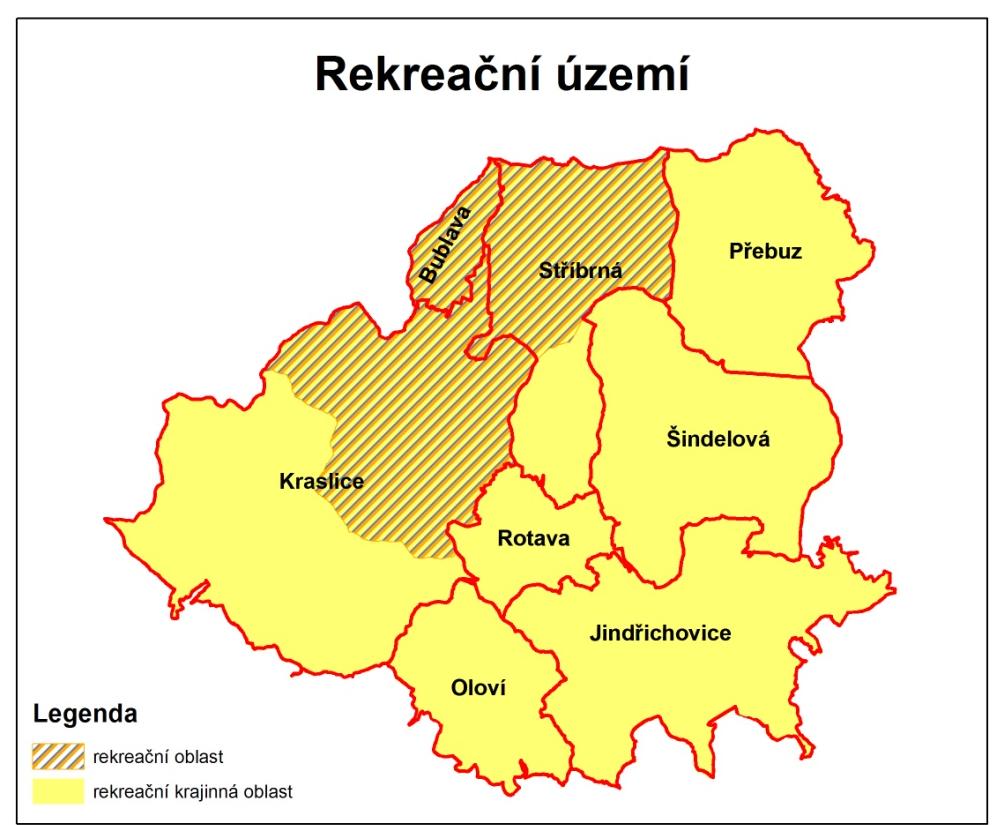 b) Data o stavu a vývoji území (Rekreace) Rekreační oblasti a lokality Rekreační území Kraslicko Krušné hory a Smrčiny Typ rekreační oblast rekreační krajinná oblast Plocha (ha) Dotčené obce 6 631