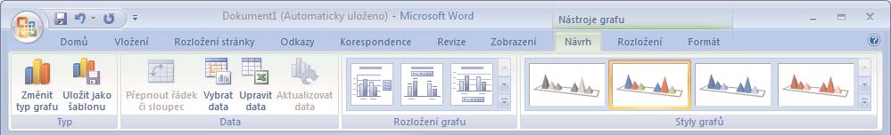 2. Uchopte roh rámečku kolem grafu, držte stisknuté tlačítko myši a tažením zvolte velikost grafu.