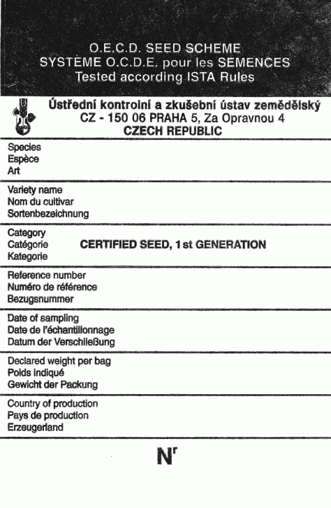 Stránka 55 Výdej návěsek Vzor návěsky ISTA Návěsky je možné odebrat osobně nebo mohou být zaslány poštou.