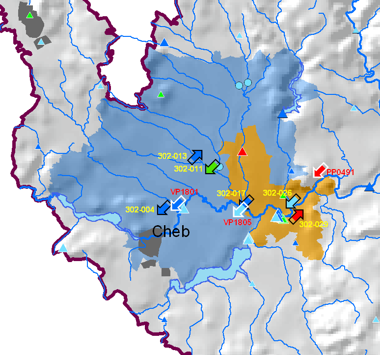 19 2.3.2. Oblast Z2 Chebská pánev Oblast vymezena v roce 2003 pro: podzemní vody Současný stav: V celé oblasti jsou lokalizovány dva objekty sledování ČHMÚ, oba s koncentracemi dusičnanů pod 25 mg/l.