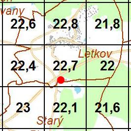 Toto je dokumentováno na následujících situacích (areál obalovny vyznačen červeným bodem): PM 10 - roční průměr (µg/m 3 ) PM 10 36.