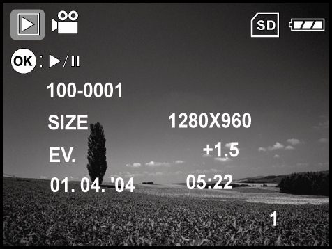 POZNÁMKA Před nahráváním videoklipů lze aktivovat funkci optického zoomu (3x). Stisknutím tlačítka lze přepínat režim zobrazení na displeji LCD.