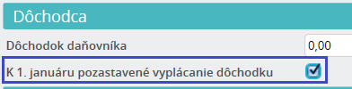 Ak ide o poberateľa dôchodku s pozastaveným vyplácaním, na to, aby sa vo výpočte vyrovnania dane uplatnila nezdaniteľná časť základu dane na daňovníka, označí sa políčko K 1.