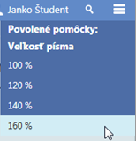 Ukážkový priebeh testovania - demo-test Strana 5 / 10 6. Nápoveda zobrazí sa pomoc. 7. Výber veľkosti písma 2 1b 1c 1a 6 7 3a a 4 3d 3c 3b 4 5 Obr.