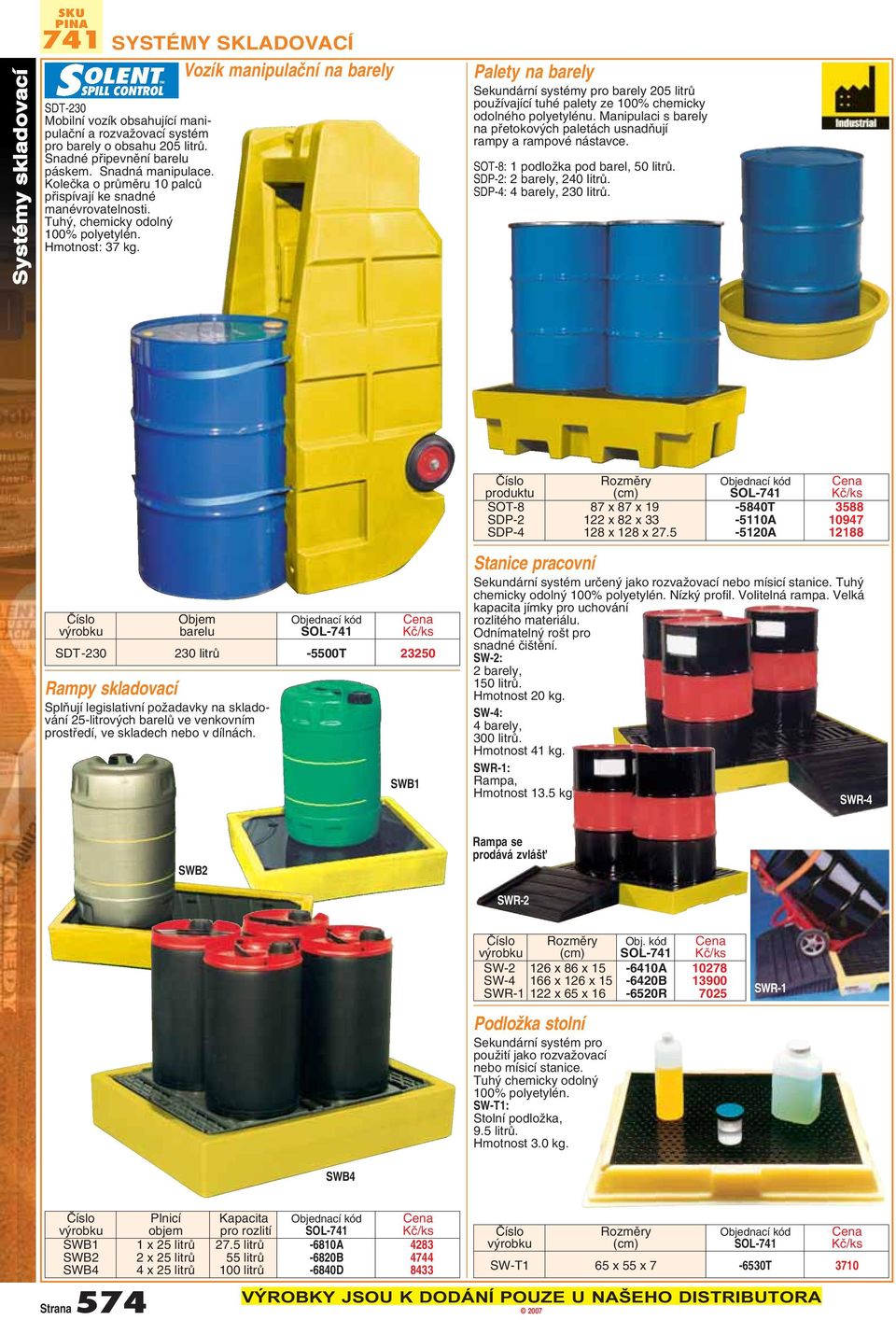 Palety na barely Sekundární systémy pro barely 205 litrû pouïívající tuhé palety ze 100% chemicky odolného polyetylénu. Manipulaci s barely na pfietokov ch paletách usnadàují rampy a rampové nástavce.