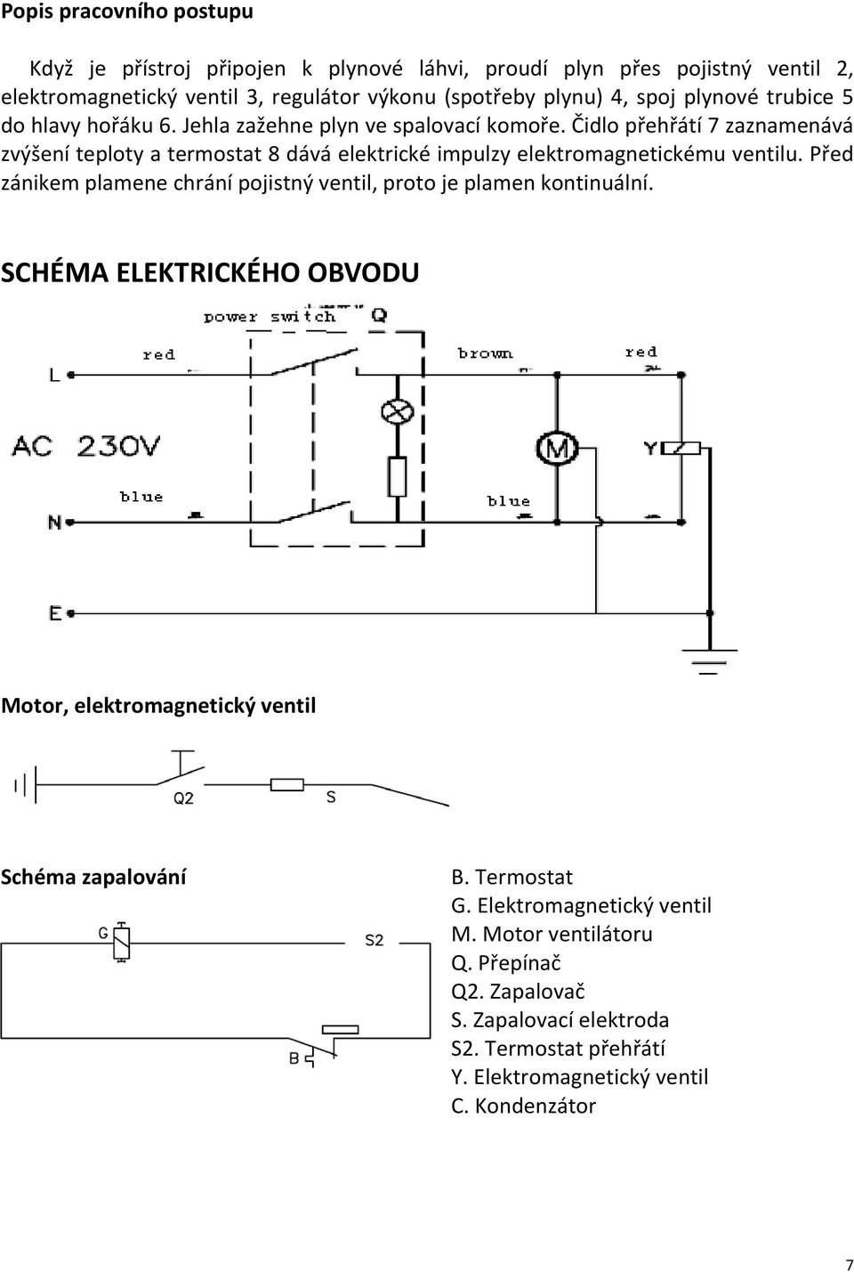 Čidlo přehřátí 7 zaznamenává zvýšení teploty a termostat 8 dává elektrické impulzy elektromagnetickému ventilu.