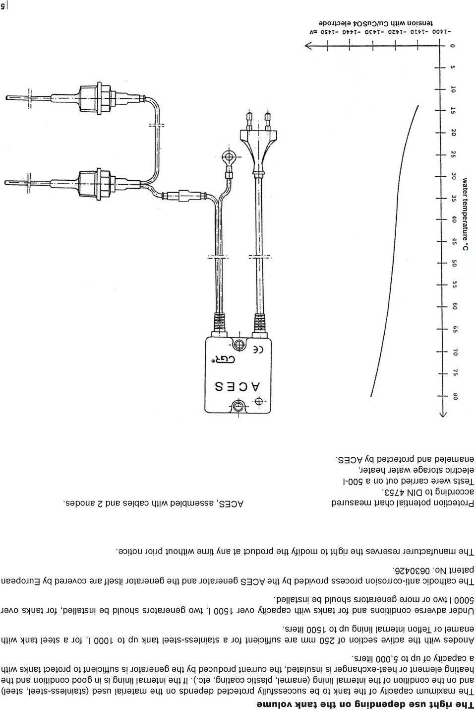 If the internal lining is in good condition and the heating element or heat-exchanger is insulated, the current produced by the generator is sufficient to protect tanks with a capacity of up to 5,000