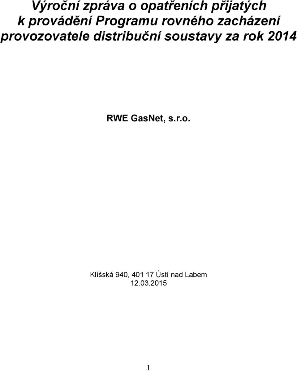 provozovatele distribuční soustavy za rok 2014