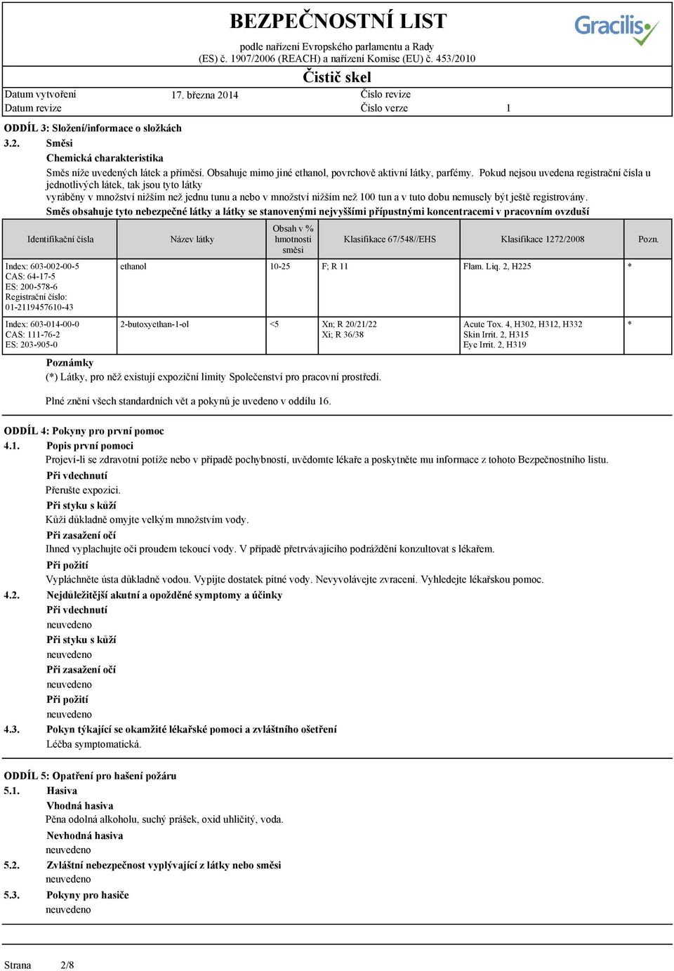 Pokud nejsou uvedena registrační čísla u jednotlivých látek, tak jsou tyto látky vyráběny v množství nižším než jednu tunu a nebo v množství nižším než 00 tun a v tuto dobu nemusely být ještě