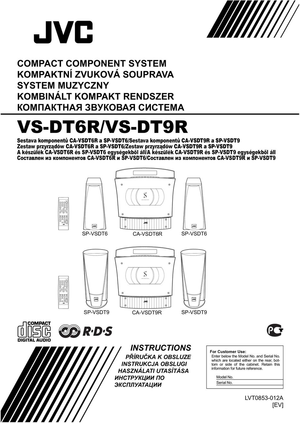 VOLUME RM-SVSDT9R REMOTE CONTROL COMPACT COMPONENT SYSTEM COMPACT COMPONENT SYSTEM &203$&